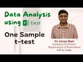 One sample t-test in Excel Excel Tutorials Dr Atman Shah
