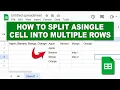 How to split a single cell into multiple rows in google sheets