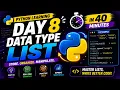 Beginner Python language day 30 series day 8 Data types List Data structure Maheshtechintelugu-s9o