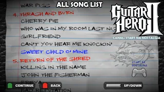 guitar hero 2 song list lista todas as musicas soundtrack bonus music