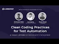 Clean Coding Practices For Test Automation Programmers Day Webinar Teaser TestMu AI