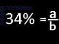 34 to fraction 34 percent to fraction convert percentage to fraction