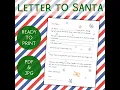 Customizable Printable Letter to Santa Claus for Kids
