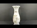 Vintage Enesco Happy Anniversary with Roses and Gold Trim White Porcelain Flower Vase Made in Japan