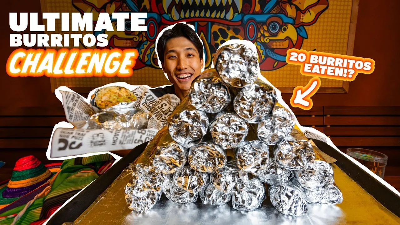 INSANE Burrito Eating Challenge at Guzman Y Gomez!   20 BURRITOS EATEN in 30 MINUTES?!