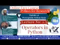 Lecture 2 3 Operators in Python Python for Research
