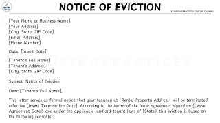 LETTER TEMPLATE How To Write A NOTICE OF EVICTION Letter Steps Guide Writing Practices