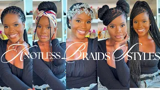 6 ELEGANT EASY WAYS TO STYLE KNOTLESS BRAIDS Tender Headed Friendly Hadassah Brown