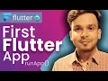Flutter Hello World App runApp how it works Your First Flutter App Hindi