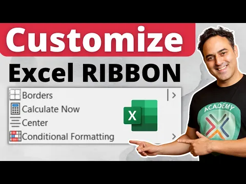 Customizing the Ribbon in Excel with Ease - YouTube thumbnail
