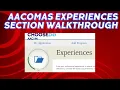 How to Navigate the AACOMAS Experiences Section