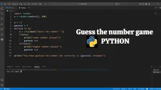 Number guessing game PYTHON Python Project for beginners Guess the number game