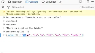 fff8-24 Using split to Break Down a String into an Array in JavaScript