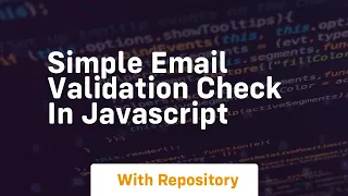 Simple email validation check in javascript