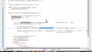HOW TO READ CSV FILE USING JAVA DEMO