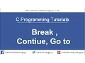 C Programming Language Tutorial-Lect 14 Jump statements break continue goto