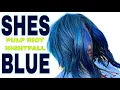 SHES PULP RIOT NIGHTFALL BLUE JOEYZWORLD HAIR TRANSFORMATION FROM BLACK TO BLUE HAIR