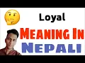 Loyal meaning in Nepali Loyal in English Loyal meaning Meaning of Loyal
