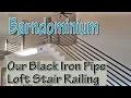 DIY Black Iron Pipe Loft Stairs Handrail Barndominium Living
