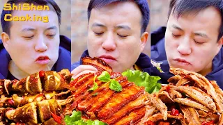Village Funny Mukbang | Grilled Stone Food | Wild Cooking | Eating Special Food Collection