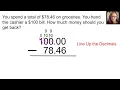 GED Math Skills Subtract Decimals with Regrouping