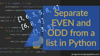 Separate even and odd numbers in a list to 2 different lists Programming In Python