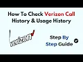How To Check Verizon Call History Usage History