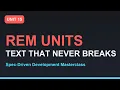 Spec-Driven Development Masterclass CSS REM Units and Responsive Design Unit 15