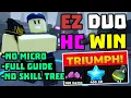 DUO Hardcore Triumph with No Skill Tree Full Guide TDS Tower Defense Simulator