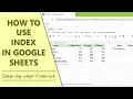 Google Sheets INDEX Use INDEX Google Sheets to Extract Data Google Sheets Function