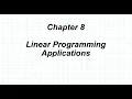 SBNM 5411 Linear Programming Part 2