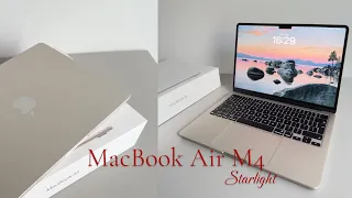 MacBook Air M4 Starlight Unboxing thoughts comparison with Samsung laptop