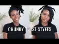 HOW I STYLE MY CHUNKY 3 STRAND TWISTS 5 Easy Loc Styles Sunshine Locd