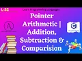 L32 Pointer Arithmetic Addition Subtraction Comparision C Programming with Practical
