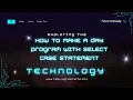 How to make a day program with select case statement in Microsoft visual basic 6 0