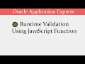Client Side JavaScript Validation Oracle APEX