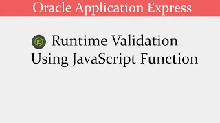 Client Side JavaScript Validation Oracle APEX