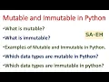 Mutable and Immutable in Python difference between mutable and immutable in python CBSE datatypes