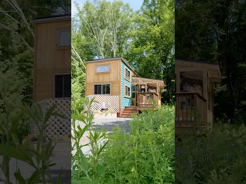 Incredible Tiny Home Built with Reclaimed Materials! #shorts