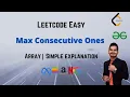 Max Consecutive Ones Leetcode 485 Easy Understanding Leetcode Problems