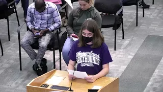 Me speaking at my HISD book meeting about flamer