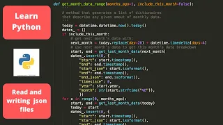 Python programming for beginners Reading and writing json files