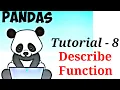Pandas Tutorial - 8 Describe Function in Pandas 2020