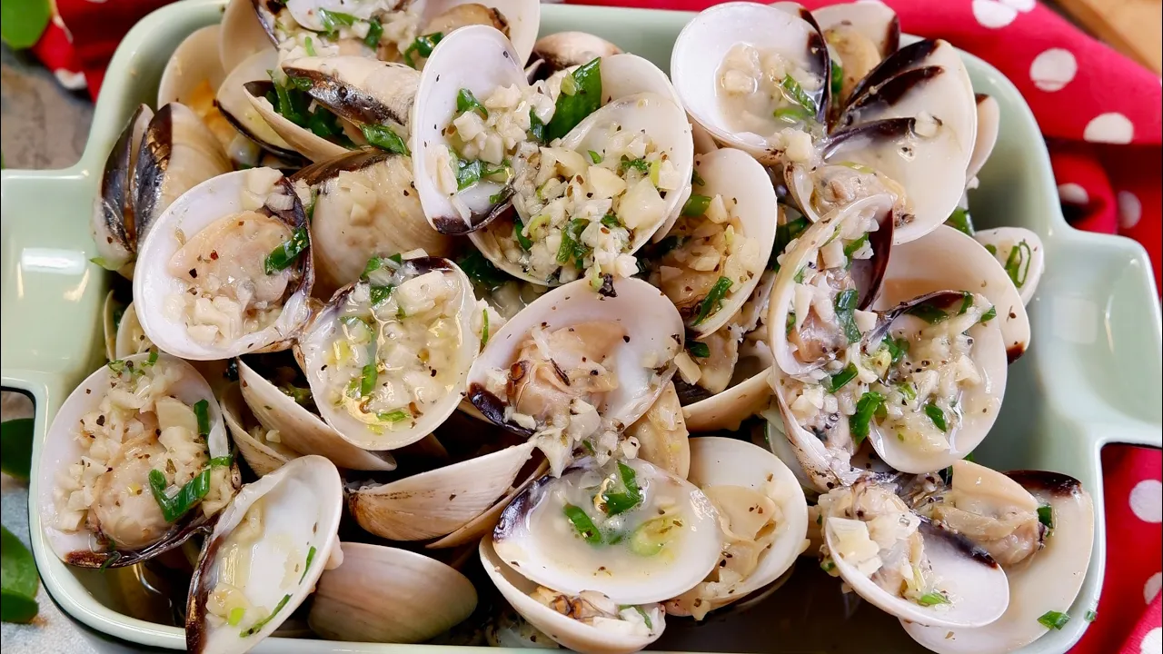 7 Ingredients + No Wine! 5-Min Garlic Butter Clams  Seafood Shellfish  Venus Clams Or Mussels