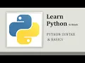 Python Syntax Basics Explained Variables Keywords Input Output In Hindi