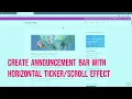 Add Marquee Text Scroll Effect to announcement message bar in