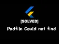 No Podfile found in the project directory