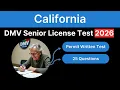 California DMV Senior License Test 2026 Permit Written Test 25 Questions Answers