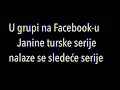 Janine turske serije OBAVESTENJE