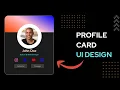 How To Create a Professional Profile Card using HTML CSS Bootstrap Profile Card